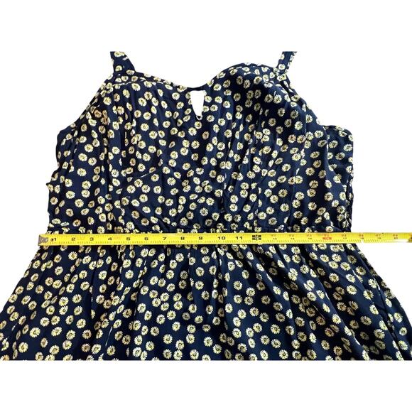 AUW 2X Daisy Floral Navy Blue Sundress Sleeveless Summer Dress - Picture 12 of 16